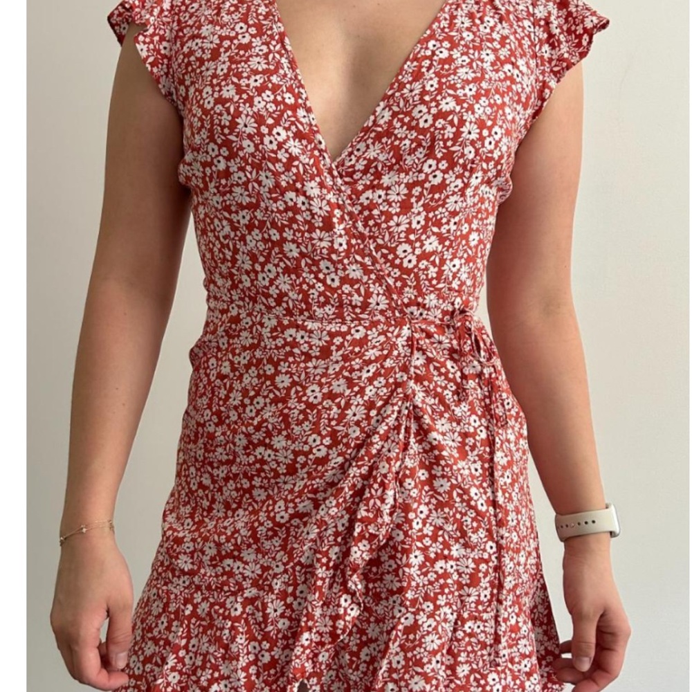 Abercrombie & Fitch Red Floral Mini Dress